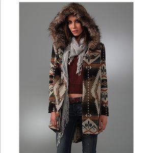 BB Dakota Faux Fur-Trimmed Hood Jacket